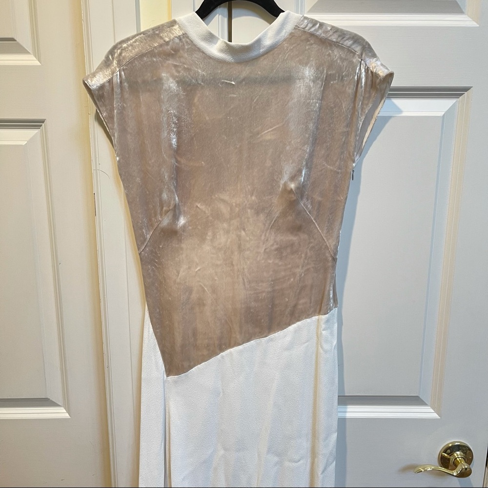 3.1 Phillip Lim Velvet Panels Maxi Dress In White - Picture 4 of 13